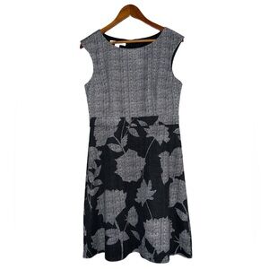 EUC Maggy London houndstooth floral fit and flare dress